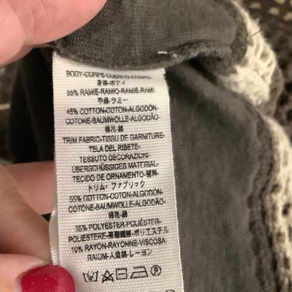 We The Free People Crochet Crop Top Women Small Brown Tan Open Back Open Knit - Picture 6 of 8